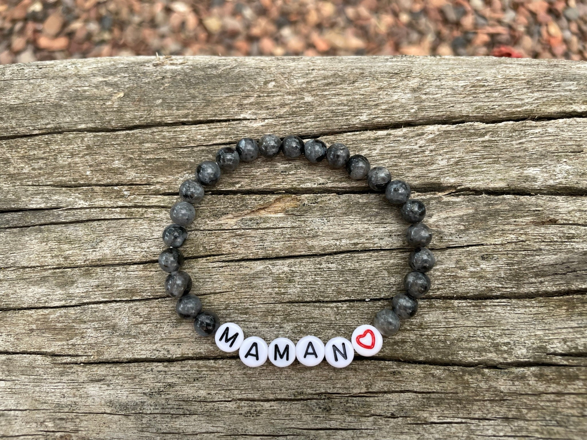 Bracelet élastique de Lithothérapie en Labradorite naturelle, Spécial Fête des Mères