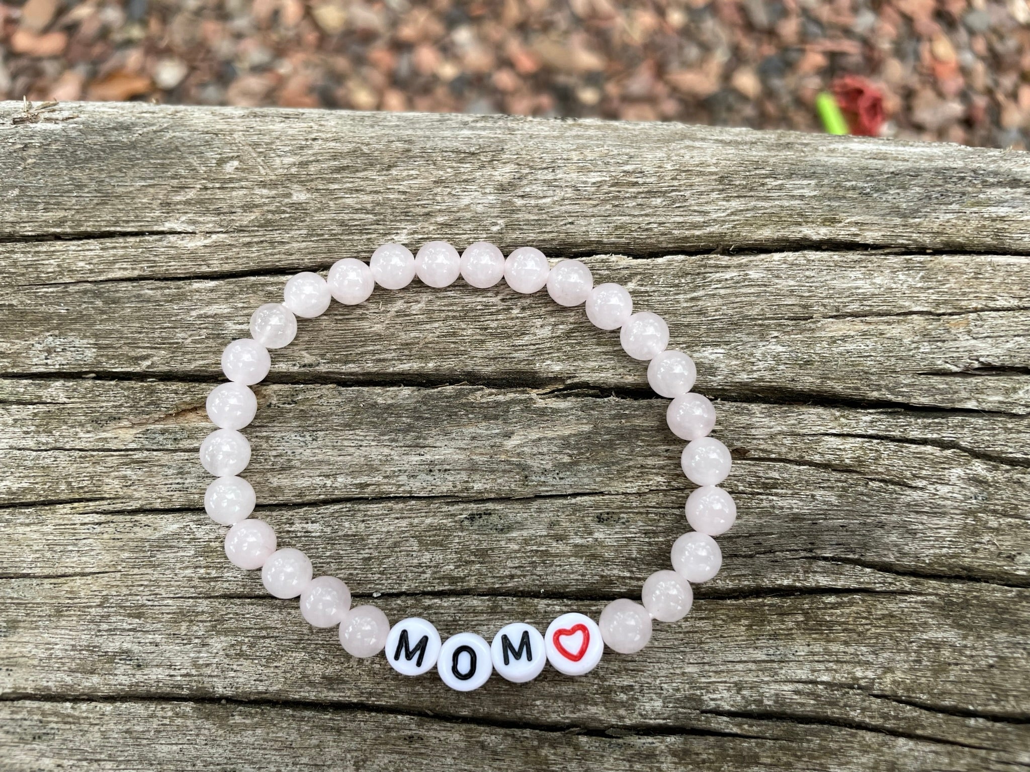 Bracelet élastique de Lithothérapie en Quartz Rose naturel, Spécial Fête des Mères