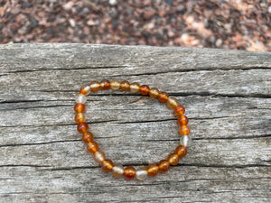 Bracelet élastique de Lithothérapie en Cornaline, Made in France