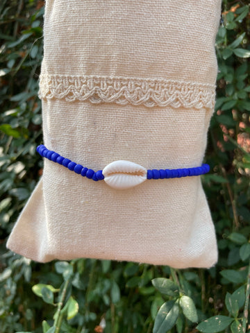 Chaîne de cheville en perles et Coquillage cauri