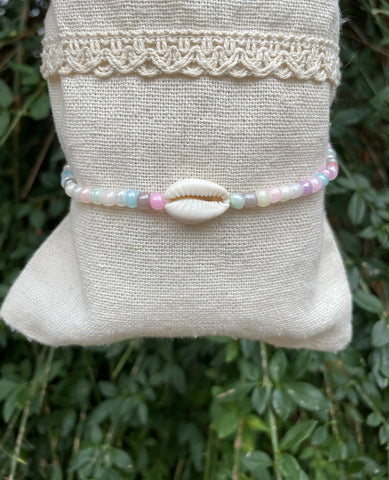Chaîne de cheville en perles et coquillage Cauri