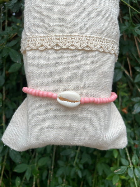 Chaîne de cheville en perles et coquillage Cauri