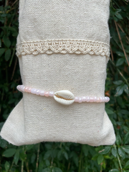 Chaîne de cheville en perles et coquillage Cauri