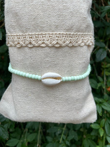 Chaîne de cheville en perles et coquillage Cauri