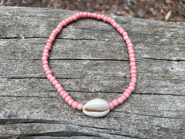 Chaîne de cheville en perles et coquillage Cauri