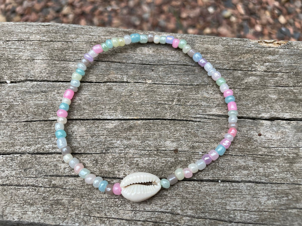 Chaîne de cheville en perles et coquillage Cauri
