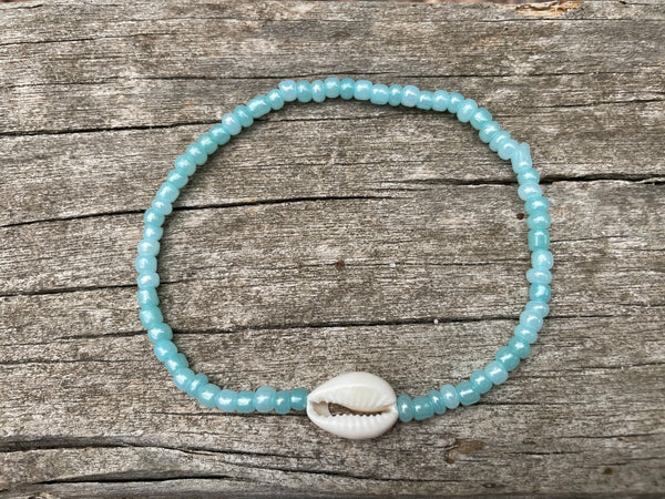 Chaîne de cheville en perles et coquillage Cauri