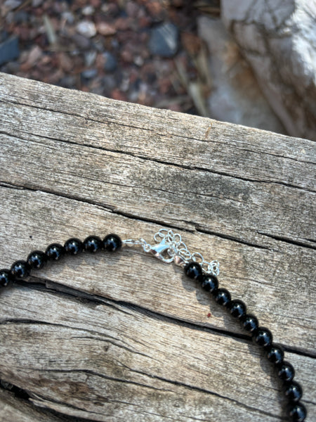 Collier en Tourmaline noire naturelle, Made in France
