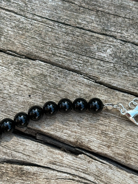 Collier en Tourmaline noire naturelle, Made in France
