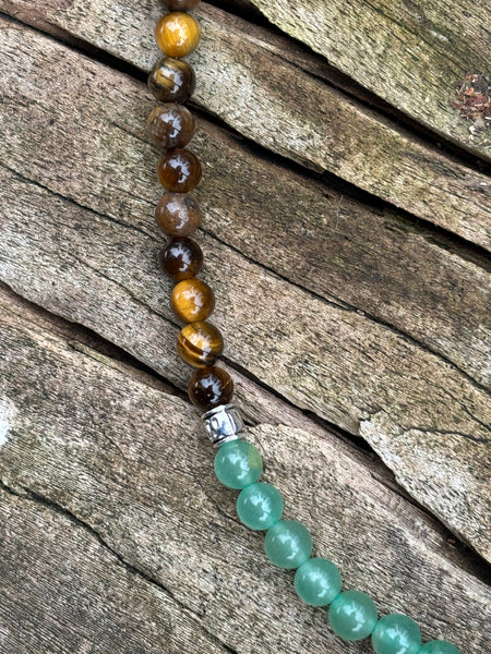 Collier 7 chakras en pierres semi-précieuses, perles de 6mm, Made in France