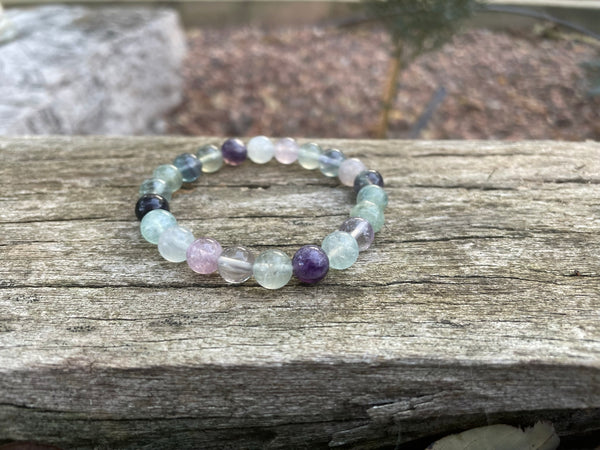 Bracelet élastique de Lithothérapie en Fluorite ou Fluorine