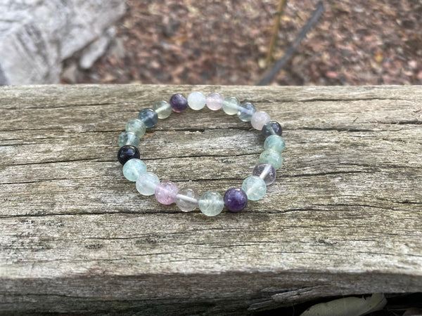 Bracelet élastique de Lithothérapie en Fluorite ou Fluorine