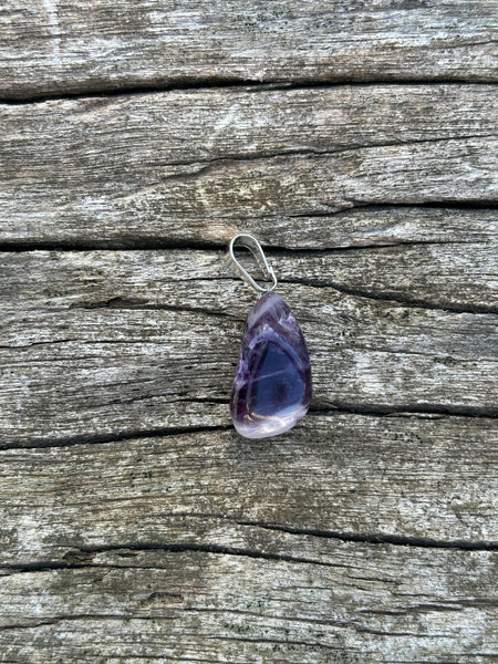 Pendentif en Améthyste chevron, pierres naturelles, Lithothérapie, Made in France