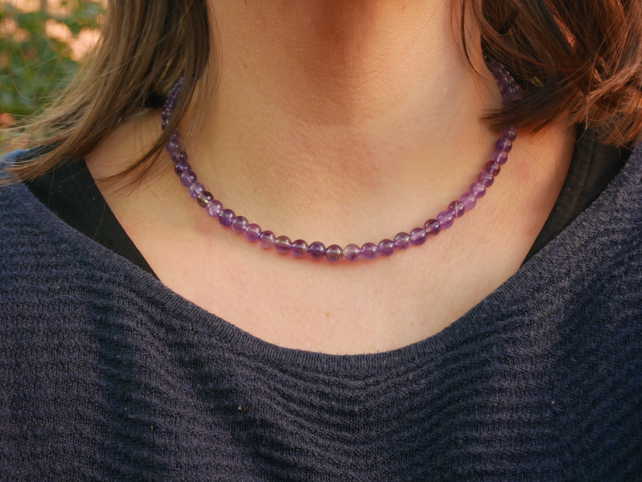 Collier ou Ras de cou en Améthyste, Lithothérapie