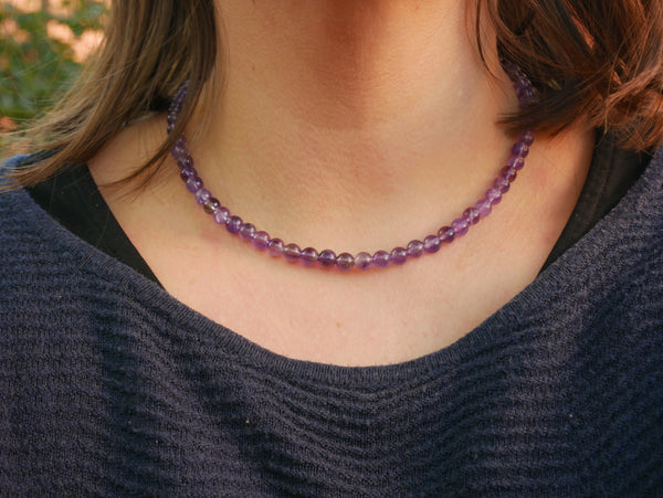 Collier ou Ras de cou en Améthyste, Lithothérapie