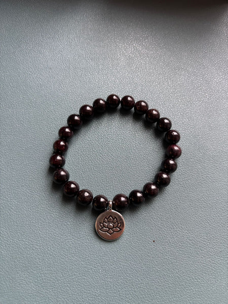 Bracelet élastique Lithothérapie en grenat naturel