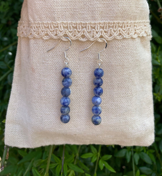 Boucles d'oreilles pendantes en Sodalite naturelle