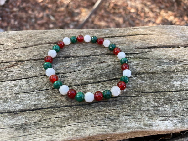 Bracelet spécial Endométriose en Malachite, Pierre de Lune et Cornaline