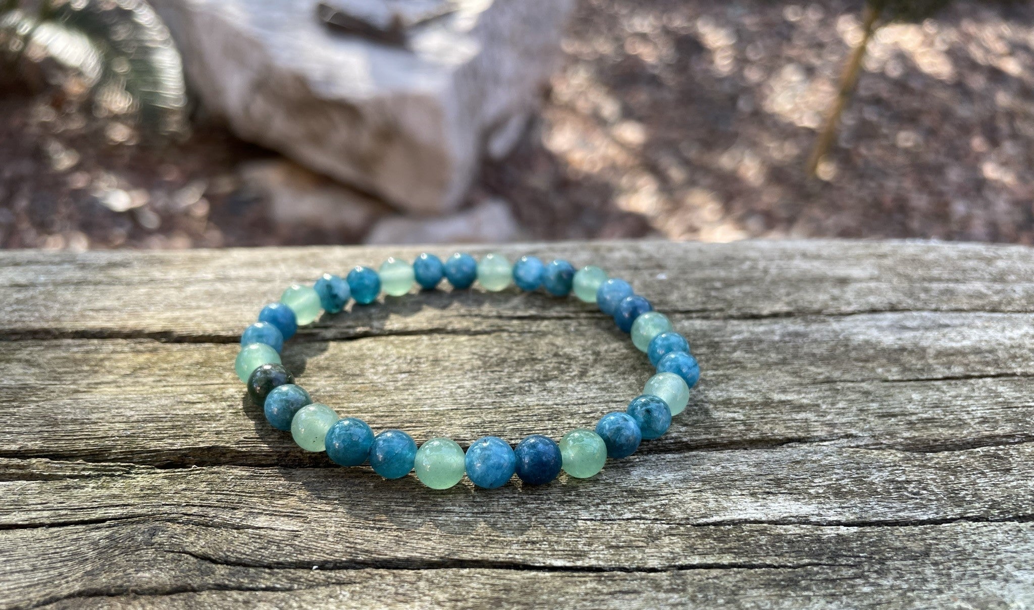 Bracelet spécial acné et problème de peau en Aventurine verte et Apatite
