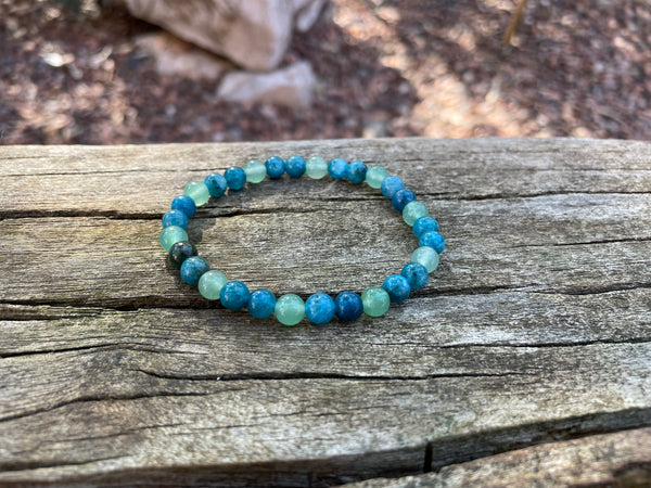 Bracelet spécial acné et problème de peau en Aventurine verte et Apatite