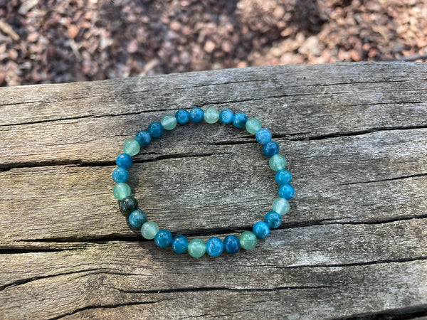 Bracelet spécial acné et problème de peau en Aventurine verte et Apatite