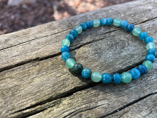 Bracelet spécial acné et problème de peau en Aventurine verte et Apatite