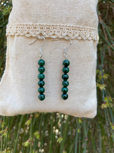 Boucles d'oreilles pendantes en Malachite