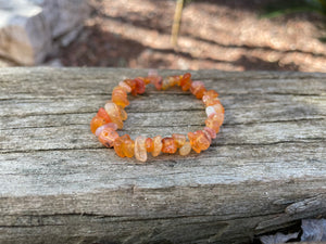Bracelet élastique Lithothérapie en Cornaline, perles forme chips