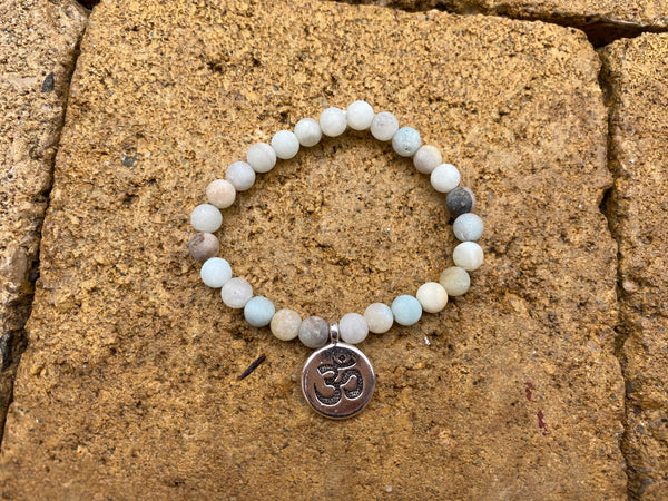 Bracelet élastique de Lithothérapie en Amazonite naturelle