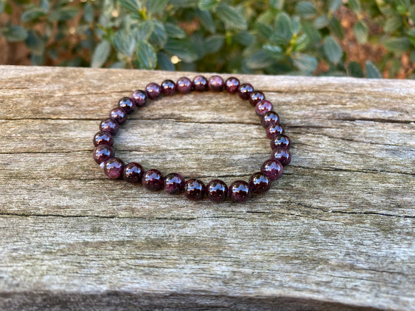 Bracelet élastique Lithothérapie en grenat naturel