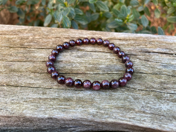 Bracelet élastique Lithothérapie en grenat naturel