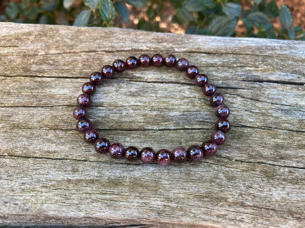 Bracelet élastique Lithothérapie en grenat naturel