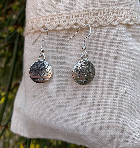 Boucles d'oreilles avec breloque argentée