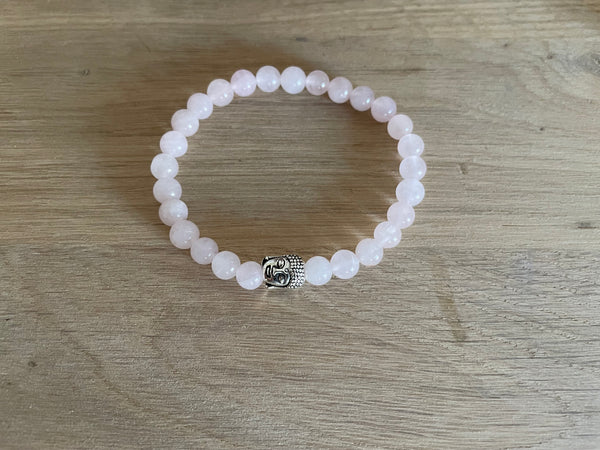 Bracelet élastique de Lithothérapie en Quartz Rose naturel