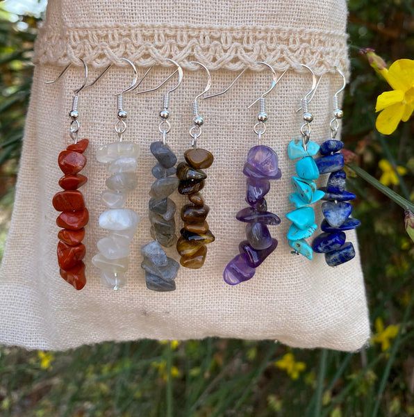 Boucles d'oreilles pendantes en Lapis Lazuli naturel