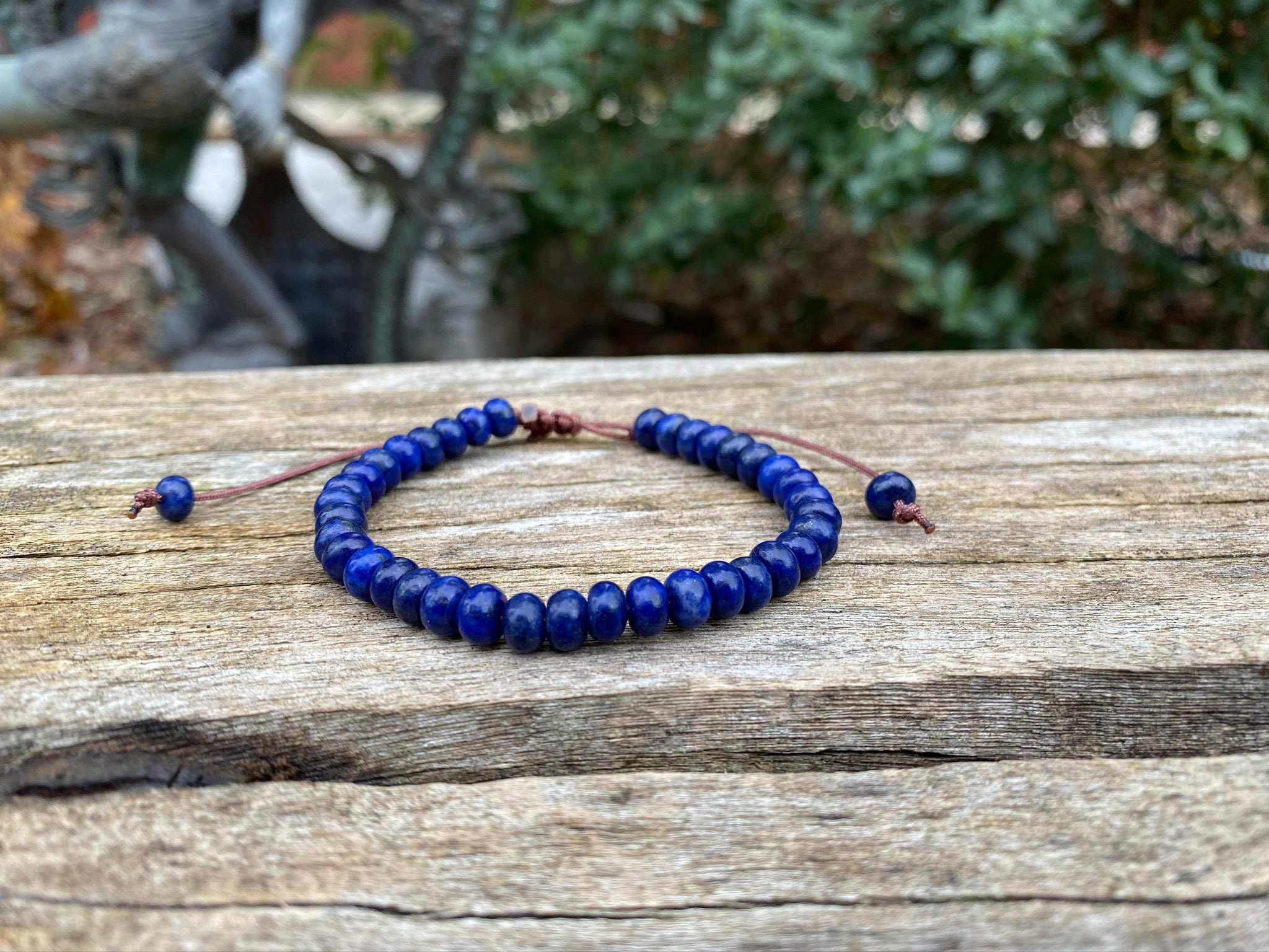 Bracelet Shamballa ajustable, perles en Lapis Lazuli naturel