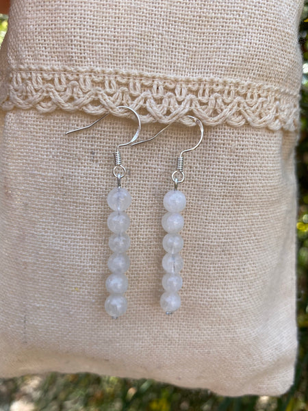 Parure boucles et bracelet en Pierre de Lune
