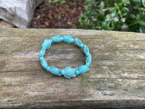 Bracelet élastique tortues en Howlite