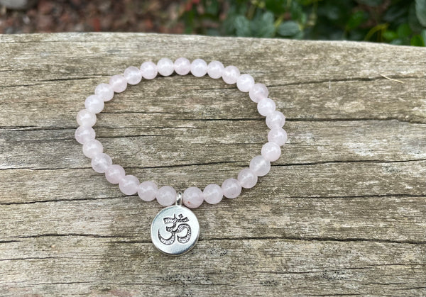 Bracelet élastique de Lithothérapie en Quartz Rose naturel