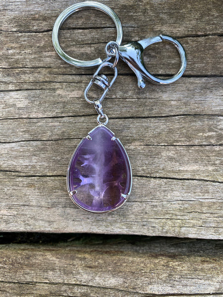 Porte-clefs ou bijou de sac Arbre de vie en Améthyste