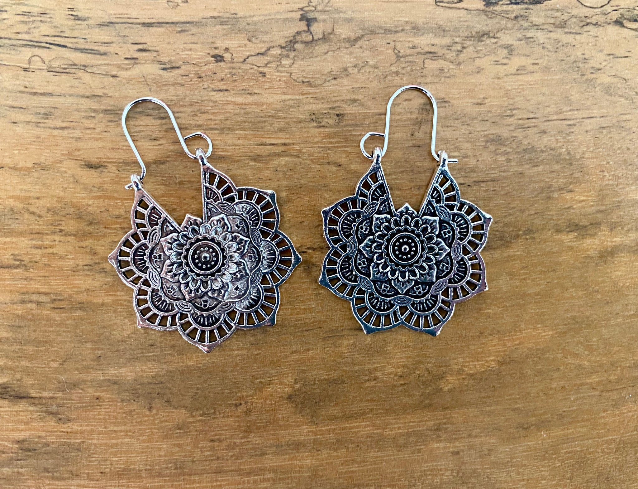 Boucles D'Oreilles Orientales Berbères - Dentelle D'Argent 925 - Crochets Argent - Neuves