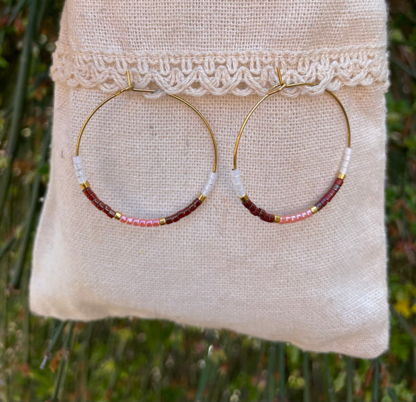 Boucles d'oreilles créoles en perles Miyuki
