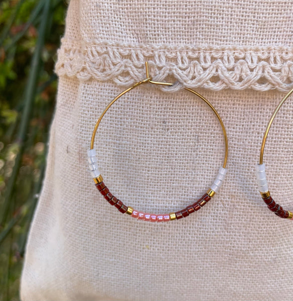 Boucles d'oreilles créoles en perles Miyuki