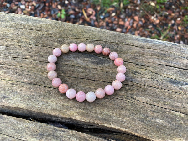 Bracelet élastique de Lithothérapie en Rhodochrosite naturelle