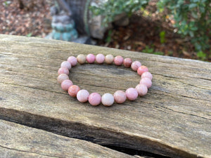 Bracelet élastique de Lithothérapie en Rhodochrosite naturelle