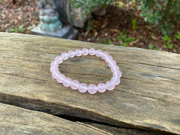 Bracelet élastique de Lithothérapie en Quartz Rose naturel