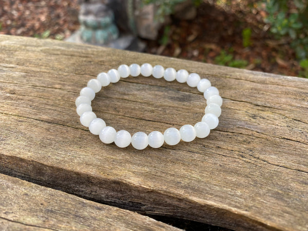 Bracelet élastique de lithothérapie en Sélénite
