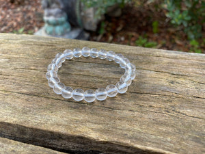 Bracelet élastique de Lithothérapie en Cristal de Roche naturel