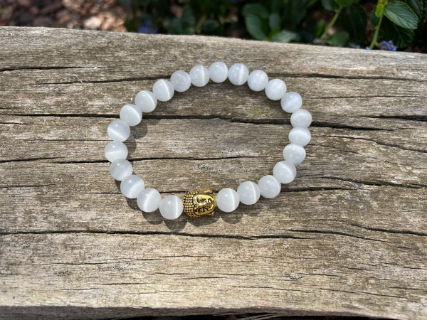 Bracelet élastique de lithothérapie en Sélénite