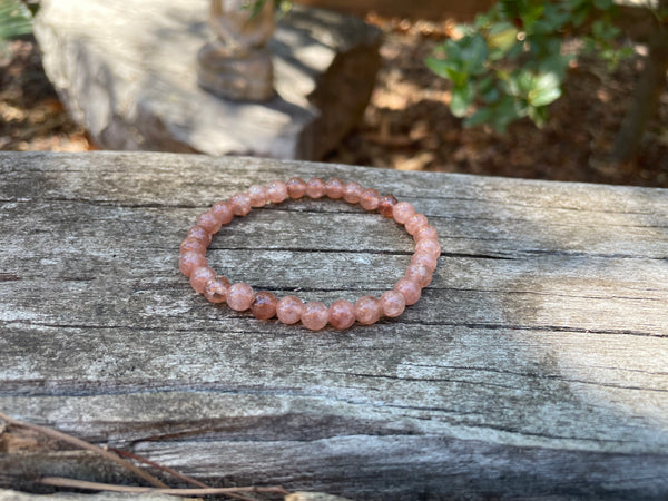 Bracelet élastique de Lithothérapie en pierre du Soleil naturelle